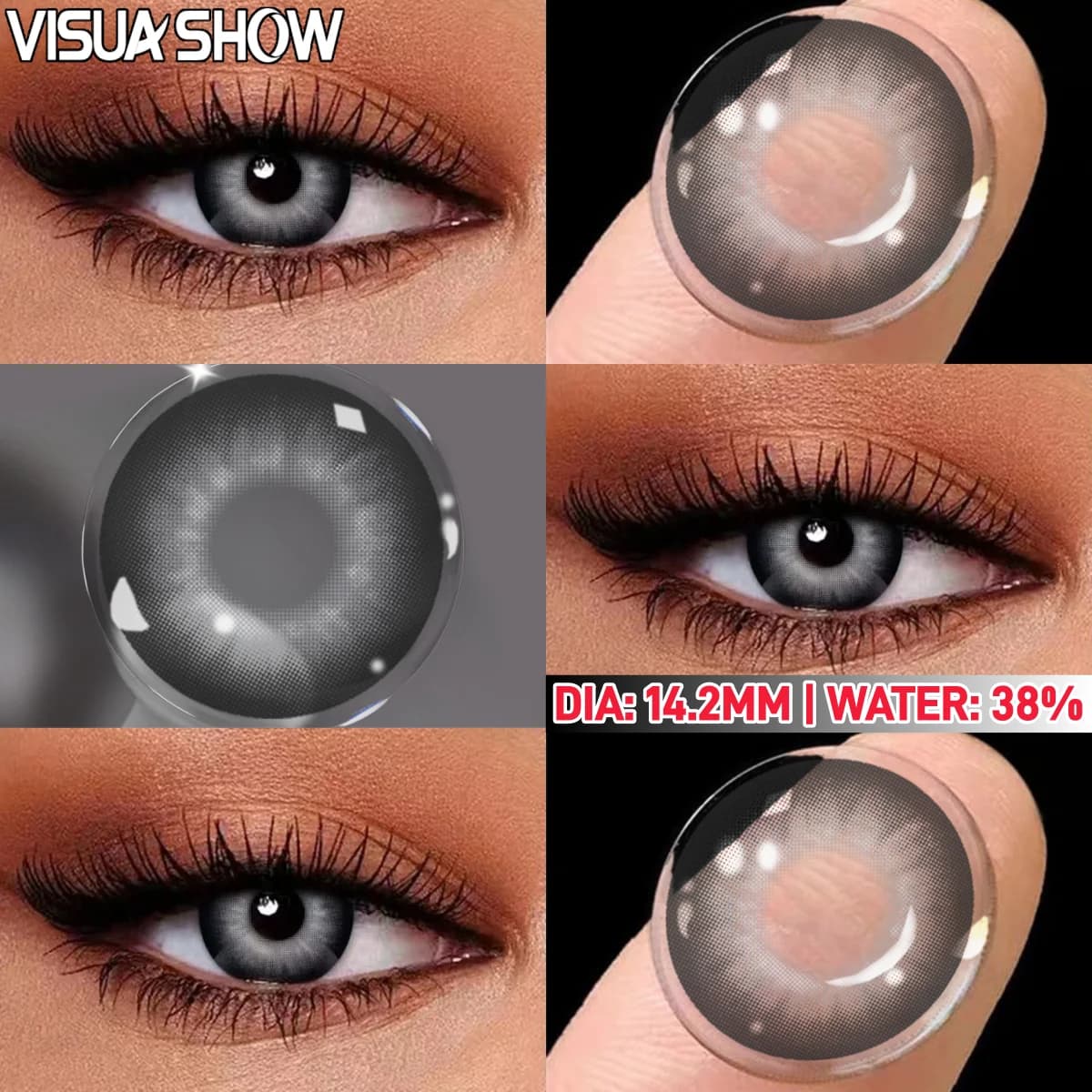 Black Contact Lenses Cosmetic Colour Contacts 2 Pcs Yearly Use — image 9