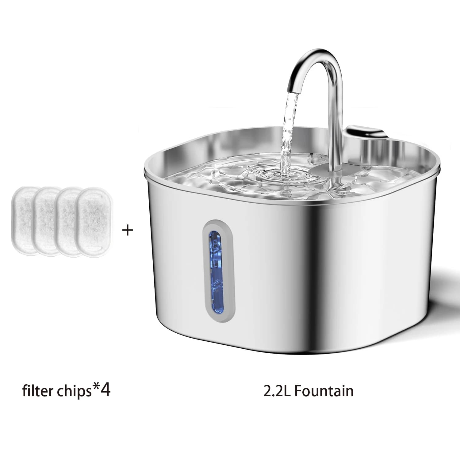 Automatic Water Fountain 2.2L Stainless Steel Pet Cat Dog Bowl New ZYFeeder With — image 8