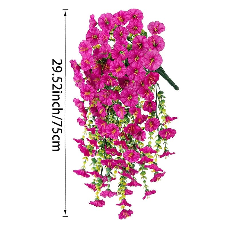 Artificial Morning Glory Hanging Vine Flowers 75cm Faux Plant Decor White | 2 Pcs — image 10