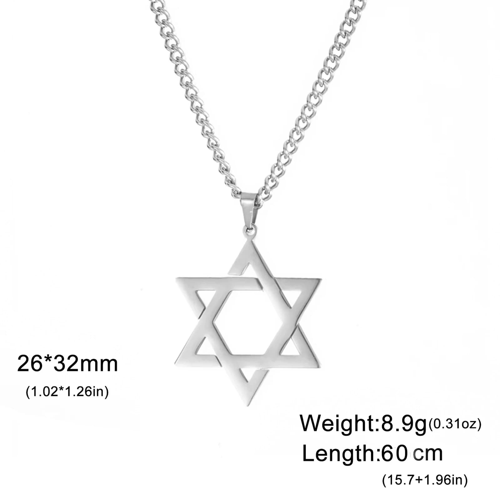 Star of David Pendant Necklace Stainless Steel Jewish Jewellery for Men — image 11