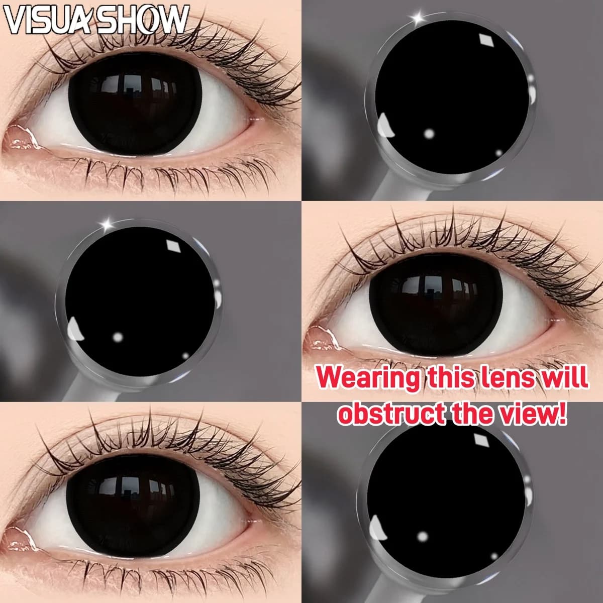 Black Contact Lenses Cosmetic Colour Contacts 2 Pcs Yearly Use — image 4
