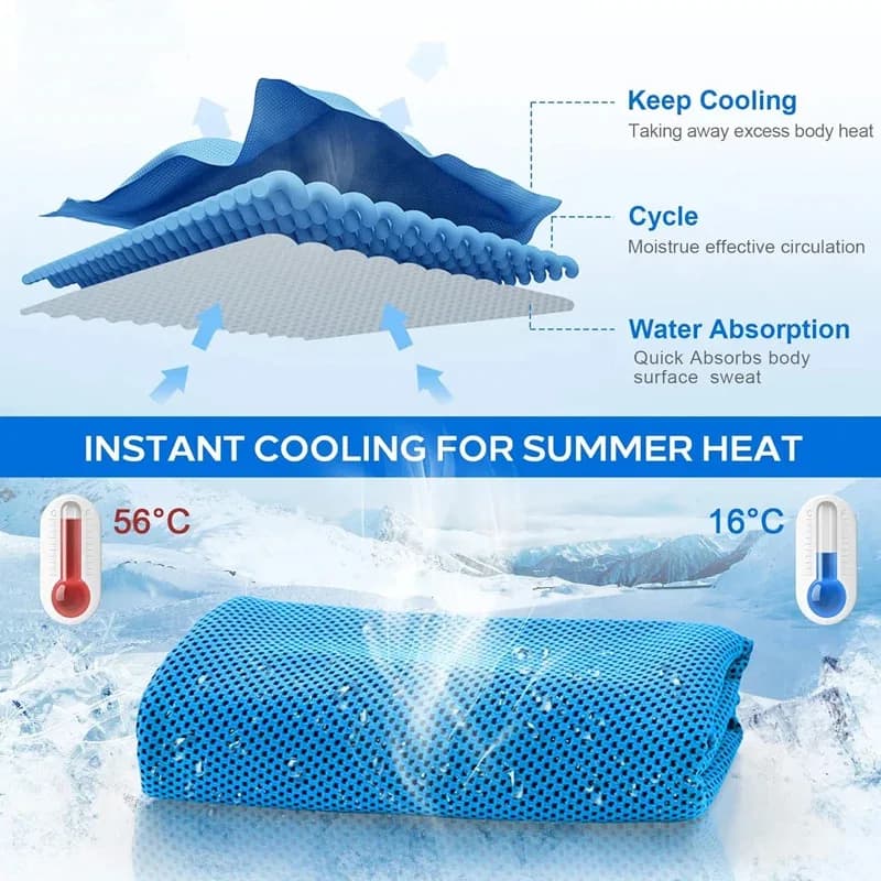 Cooling Towel Microfibre Quick Dry Sports Fitness Camping Outdoor UK — image 3