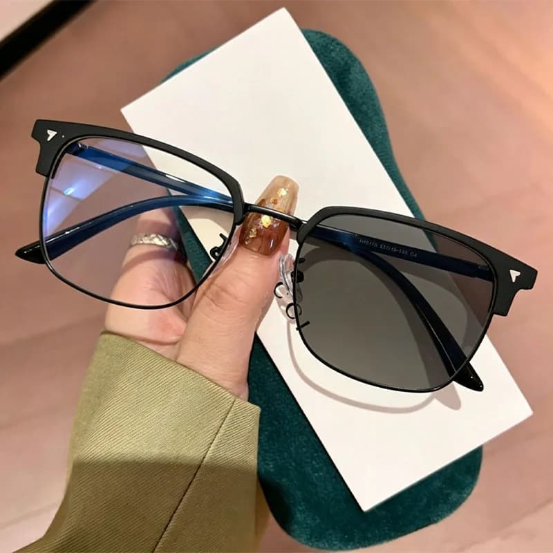 Men's Photochromic Glasses Half Frame Anti-Blue Light Computer Glasses — image 9
