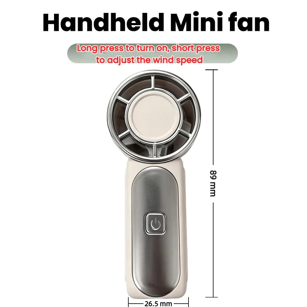 Mini Handheld Fan Portable 5-Speed Type-C Rechargeable Cooling Fan Outdoor — image 6