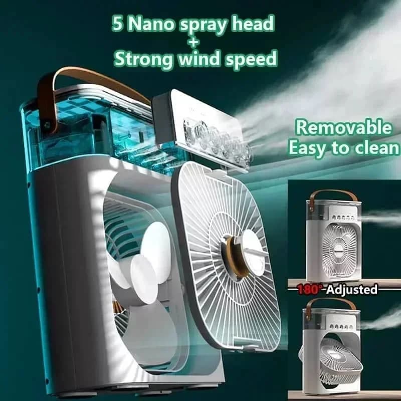 Mini Air Cooler Fan 3 in 1 LED Night Light Portable Humidifier New Conditioner U — image 4