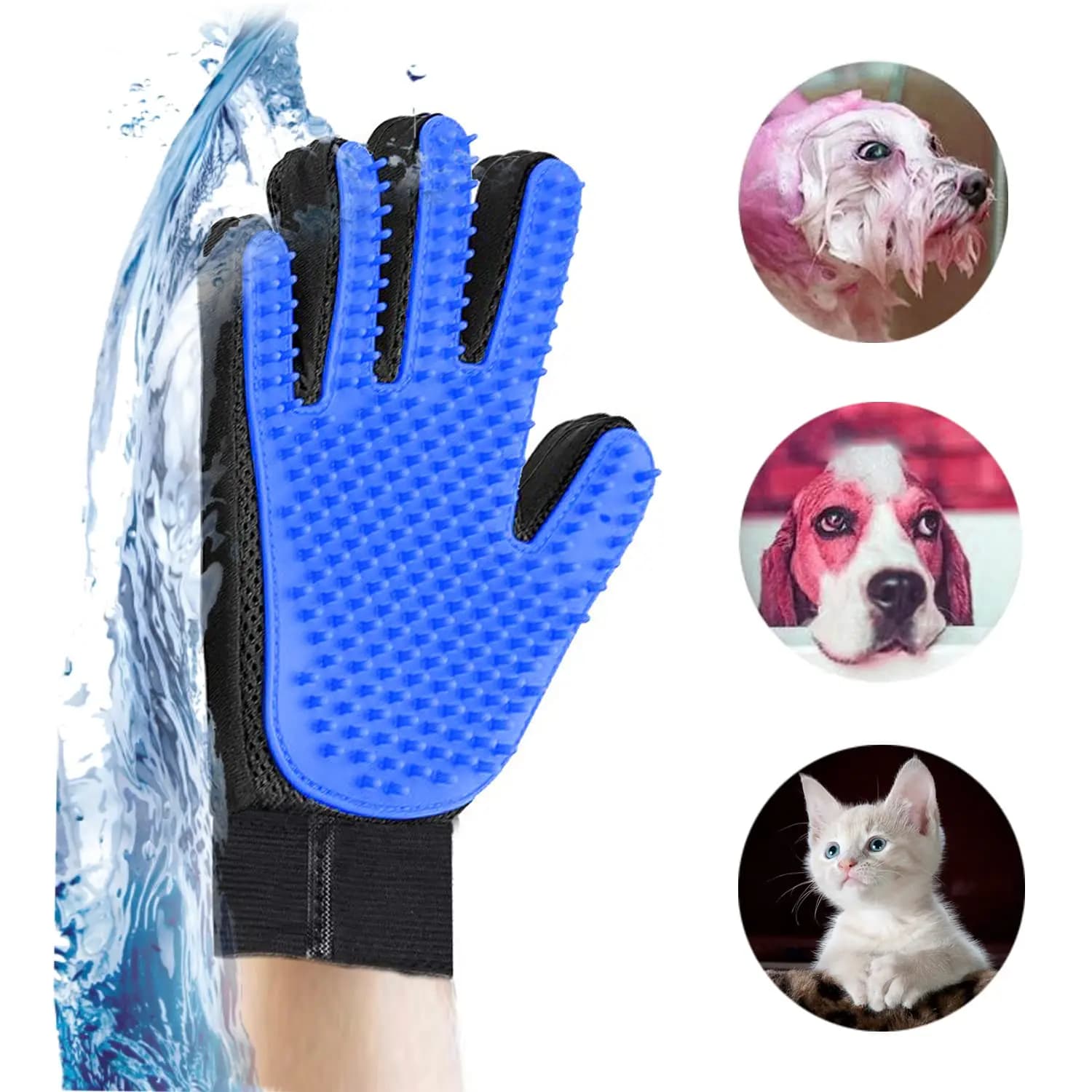 Pet Hair Remover Gloves Cat Dog Grooming Deshedding Brush New For Effective Bath — image 3