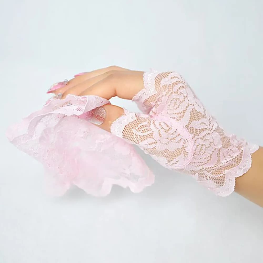 Fingerless Lace Gloves Womens Fishnet Half Finger Mesh New Best Sale Sailor Long — image 6