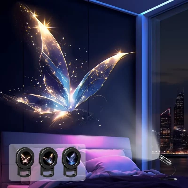 LED USB Projector Light 3/6pcs Patterns Whale Butterfly Jellyfish New Projection — image 9