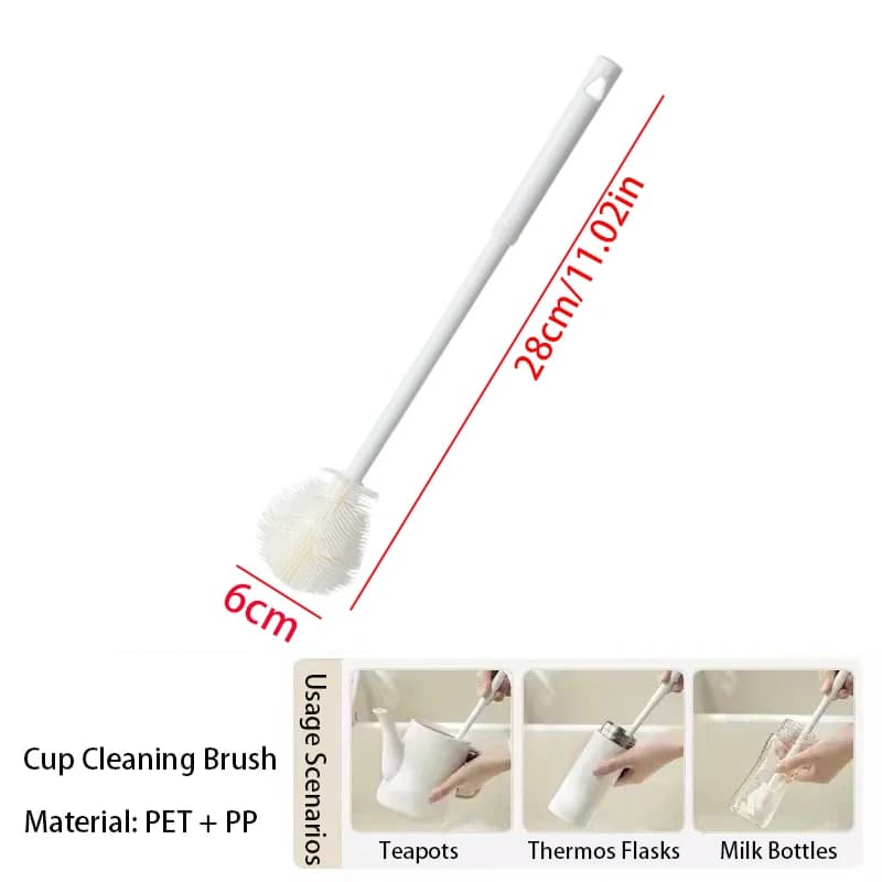 Long Handle Cup Brush Kitchen Glass Bottle Cleaning Scrubber for Milk Tea Cups — image 8