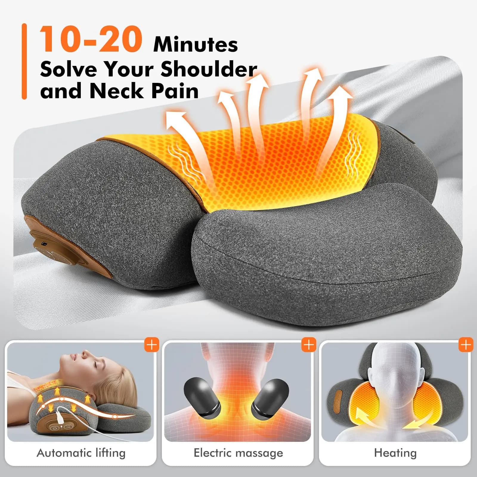 Neck Massager Pillow Shoulder Deep Tissue Heating Traction — image 5