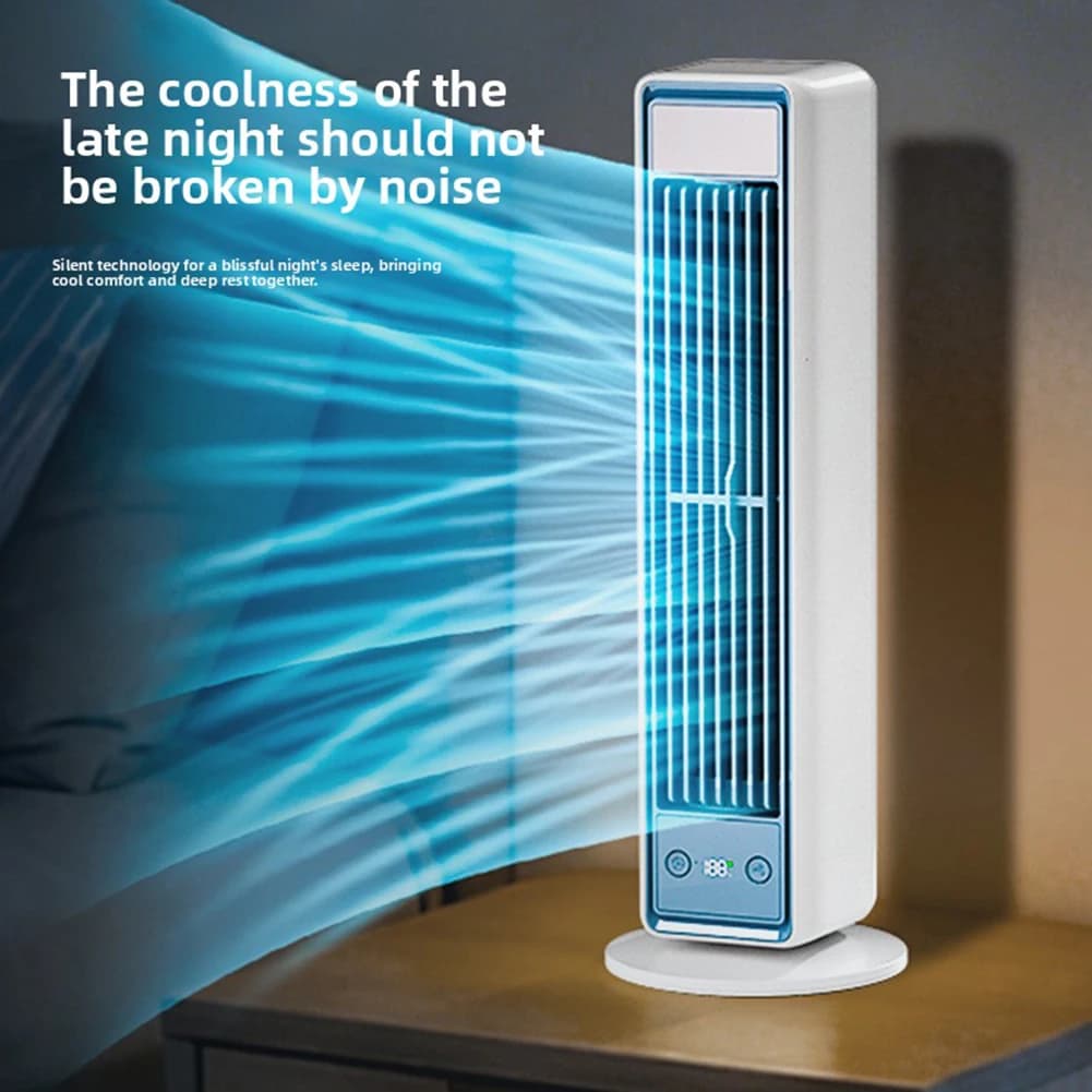 Tower Fan USB Rechargeable Quiet Desktop 3 Speeds Remote Control Air UK — image 2