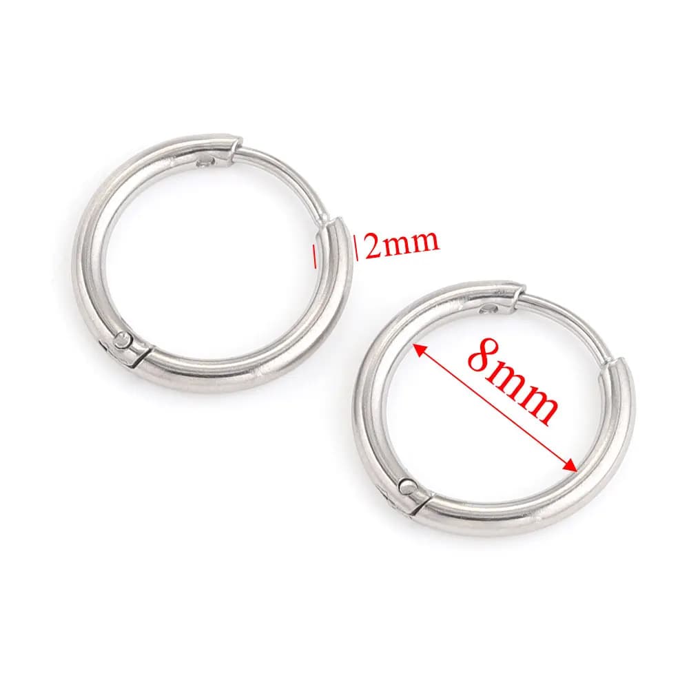 6 Pcs Stainless Steel Hoop Earrings Set for Women Korean Style Jewellery — image 15