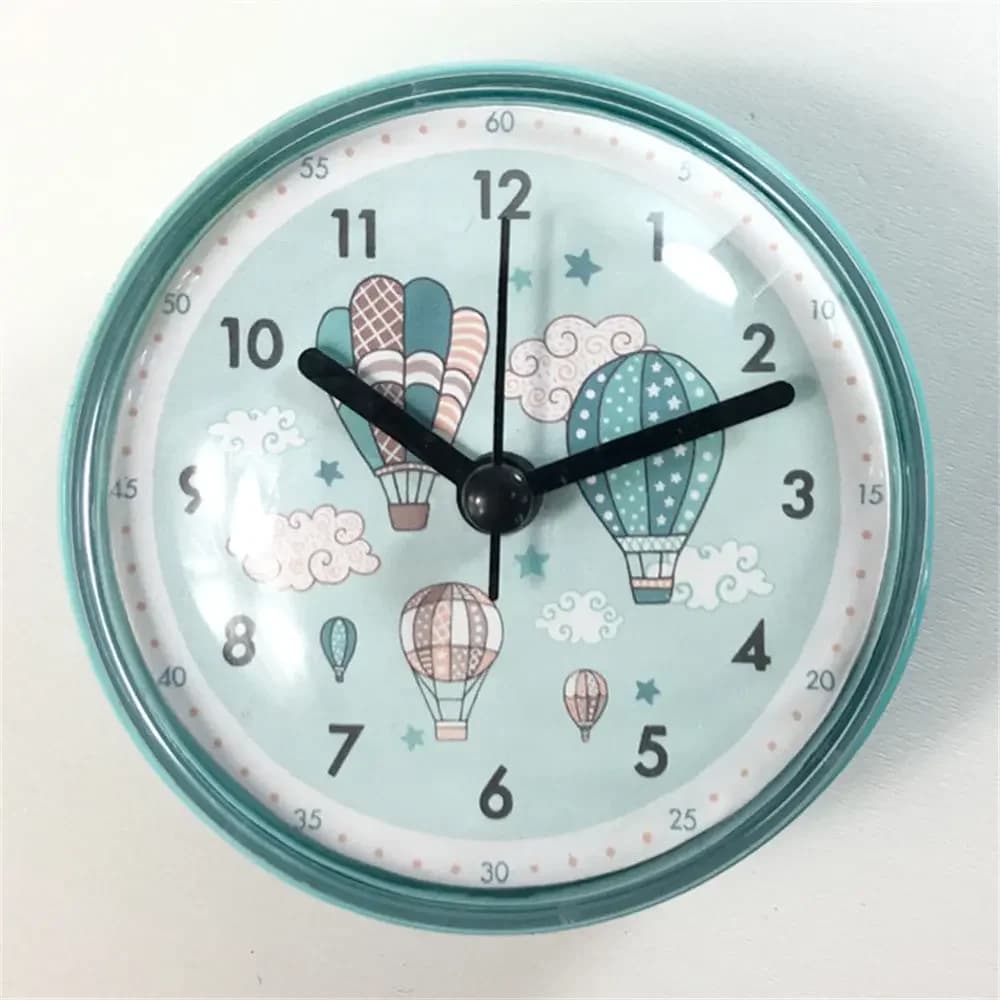 Mini Waterproof Anti-Fog Bathroom Wall Clock with Suction Cup 7cm Round Shower Clock — image 8