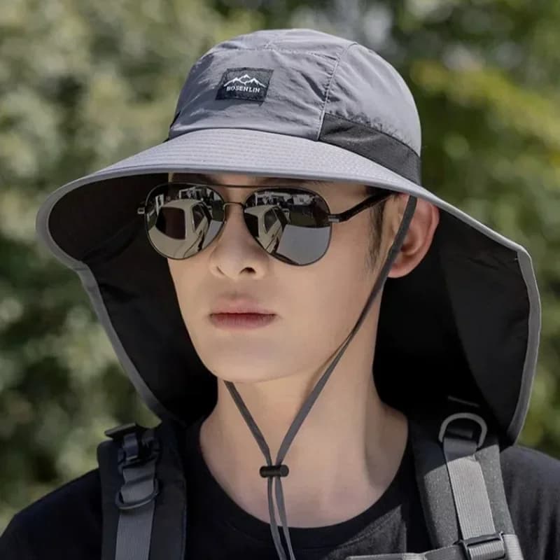 Unisex Wide Brim Bucket Hat Neck Protection Summer Fishing Hiking Cap — image 2