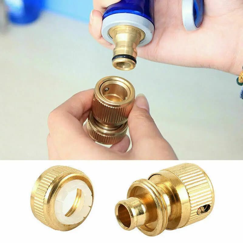 Brass-Coated Hose Adapter 1/2" Quick Connect Swivel Connector New Garden Systems — image 5