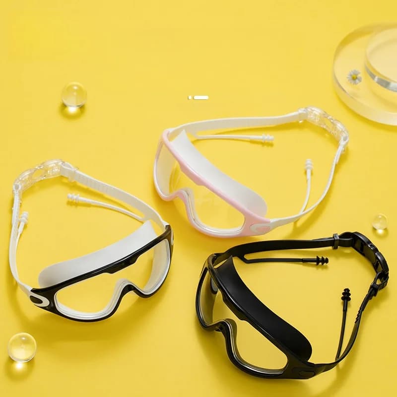 Professional Swimming Goggles Anti Fog Large Frame Swim Glasses with Earplugs — image 4
