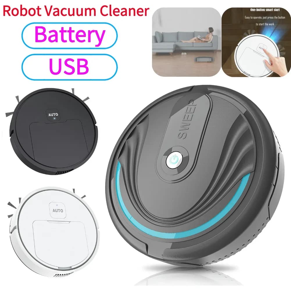 Mini Robot Vacuum Cleaner Automatic Smart Wireless Rechargeable Floor Sweeper