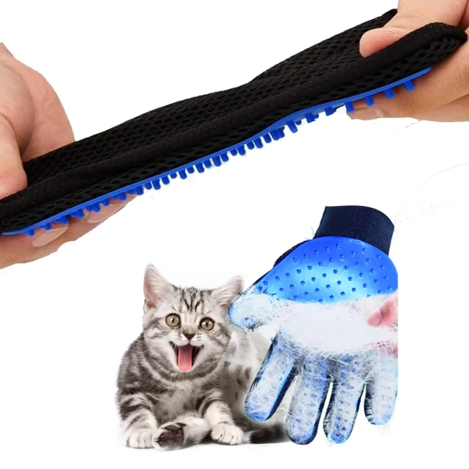 Pet Hair Remover Gloves Cat Dog Grooming Deshedding Brush New For Effective Bath — image 4