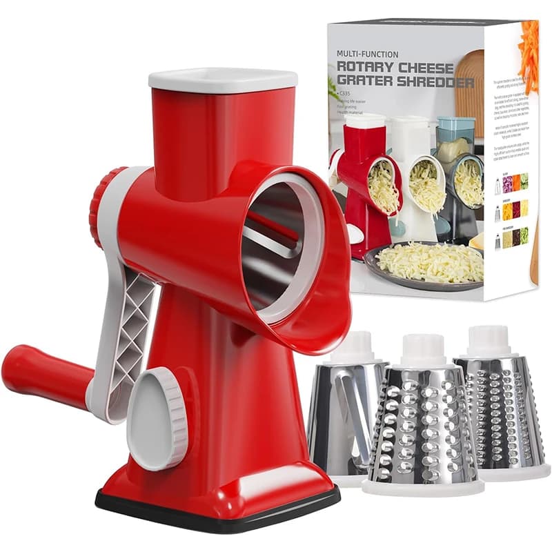 3-in-1 Rotary Cheese Grater Manual Vegetable Slicer Shredder Nut Grinder — image 8