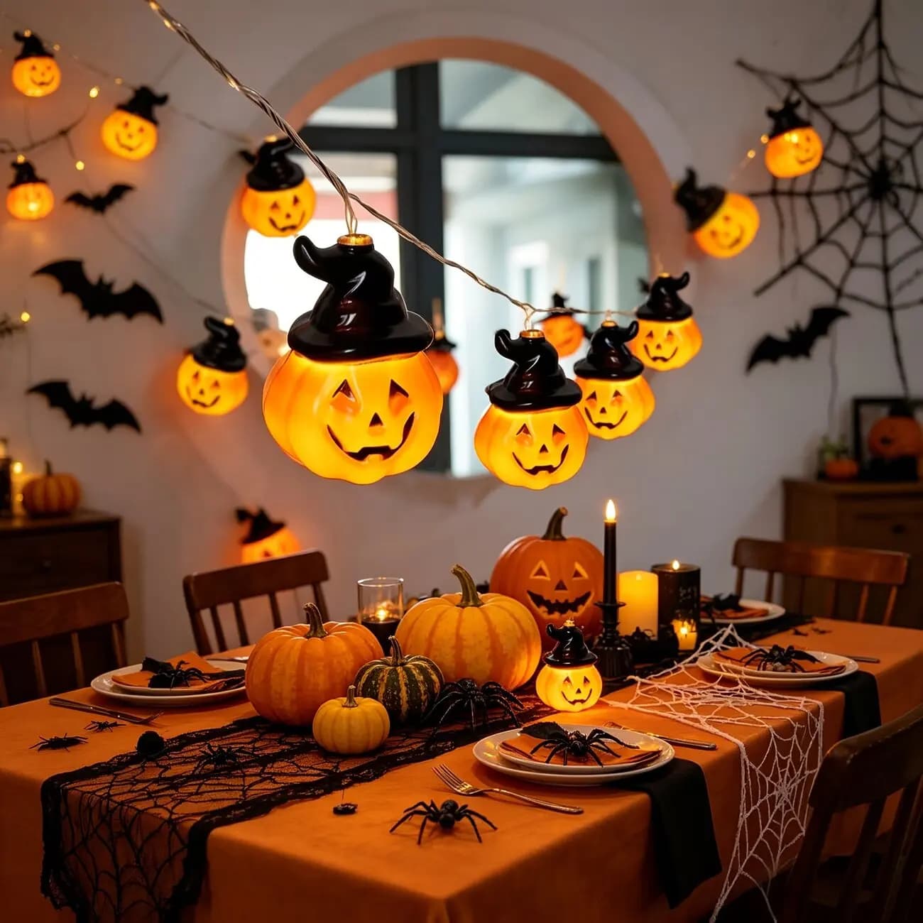 Halloween Pumpkin Fairy Lights Warm White 10 LED String Battery Powered for Room — image 5