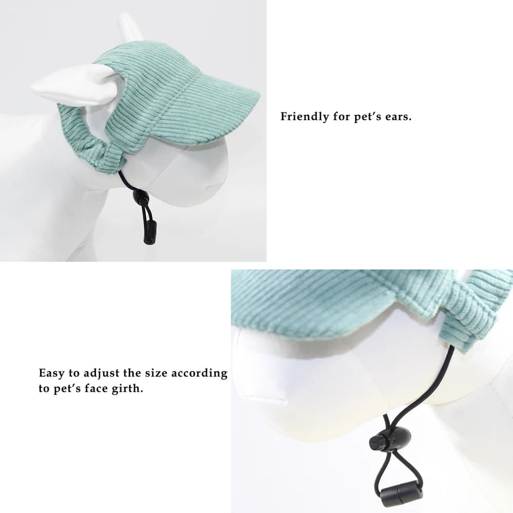 Dog Baseball Cap Corduroy Adjustable Pet Sun Hat Fashion Durable — image 6