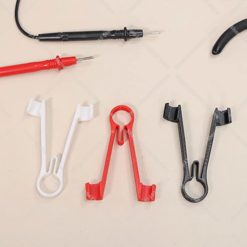 Multimeter Probe Holder 8mm One-Handed Test Lead Clip Electrician Red Black — image 2