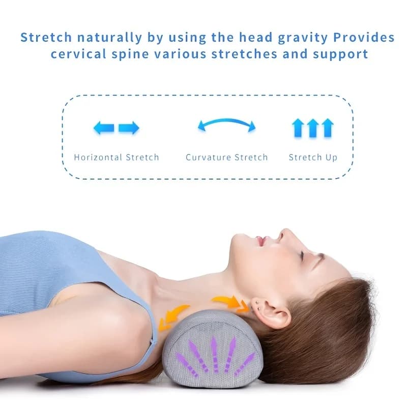 Neck Support Pillow Memory Foam Cervical Roll Traction Device New Say Goodbye UK — image 3