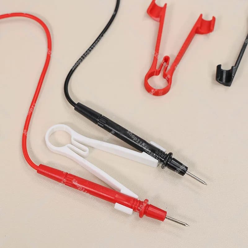 Multimeter Probe Holder 8mm One-Handed Test Lead Clip Electrician Red Black — image 5
