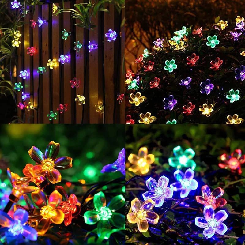 Solar Festoon LED Cherry Blossom Fairy Light String 5m 7m 12m Outdoor Garden Wedding — image 6