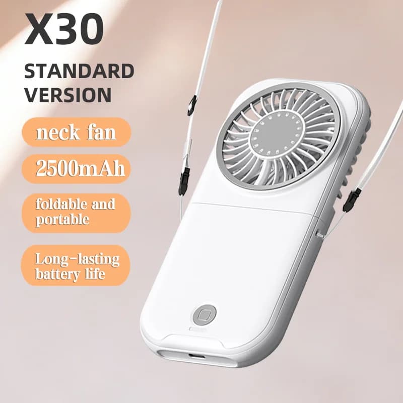 Foldable Neck Hanging Fan Rechargeable Handheld Portable 4 Speed Desk Fan — image 9
