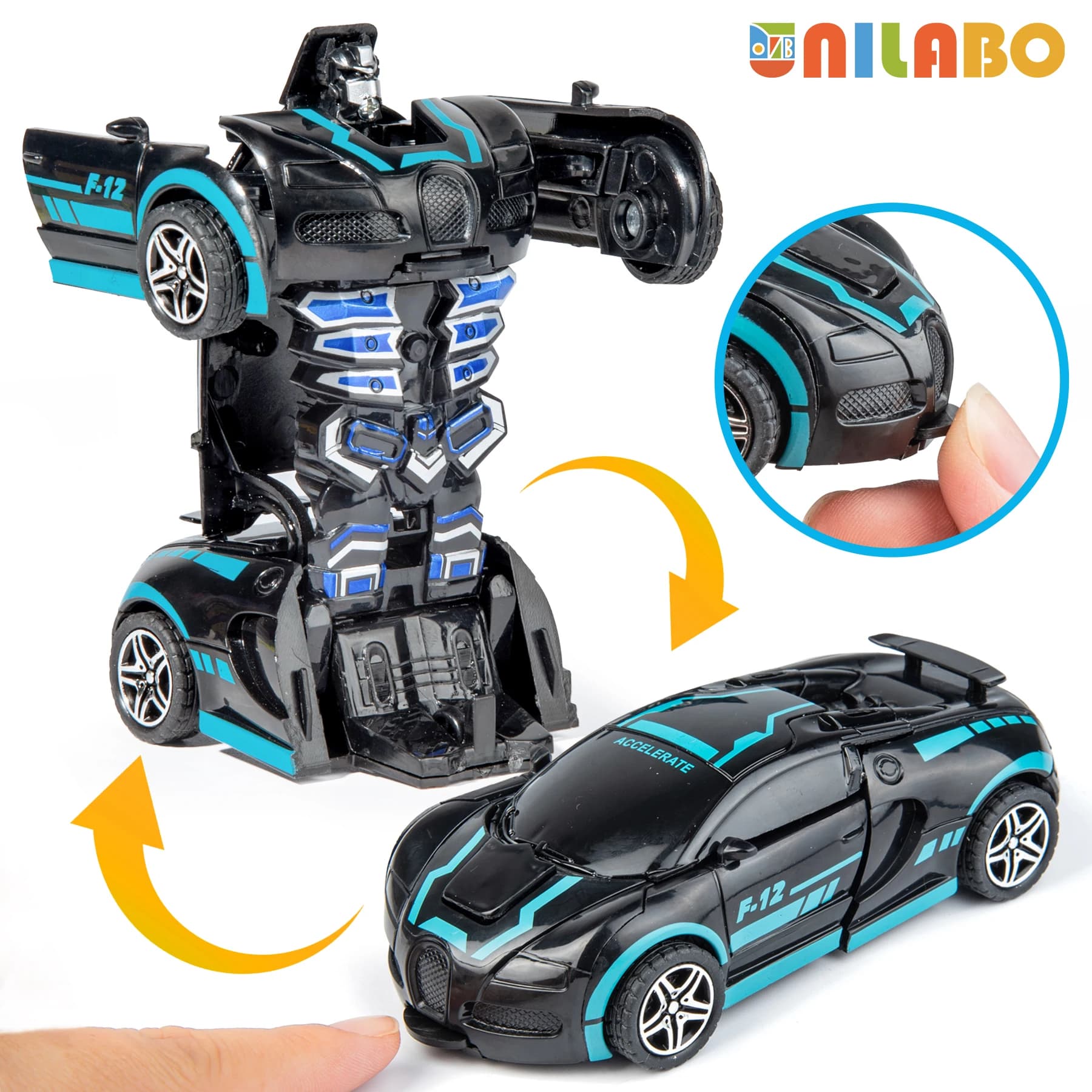 Transformable Robot Sports Car Toy Educational Kids Gift No Batteries Required — image 4