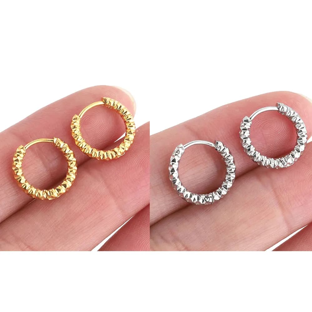 6 Pcs Stainless Steel Hoop Earrings Set for Women Korean Style Jewellery — image 4