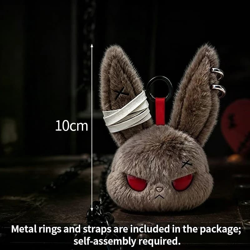Gothic Bunny Plush Keychain Rabbit Bag Charm Horror Pendant Bandage Dark — image 19