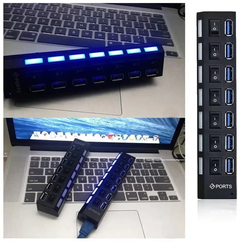 7 Port USB 2.0 Hub Extension Splitter Switch for PC Laptop Desktop Computer — image 6