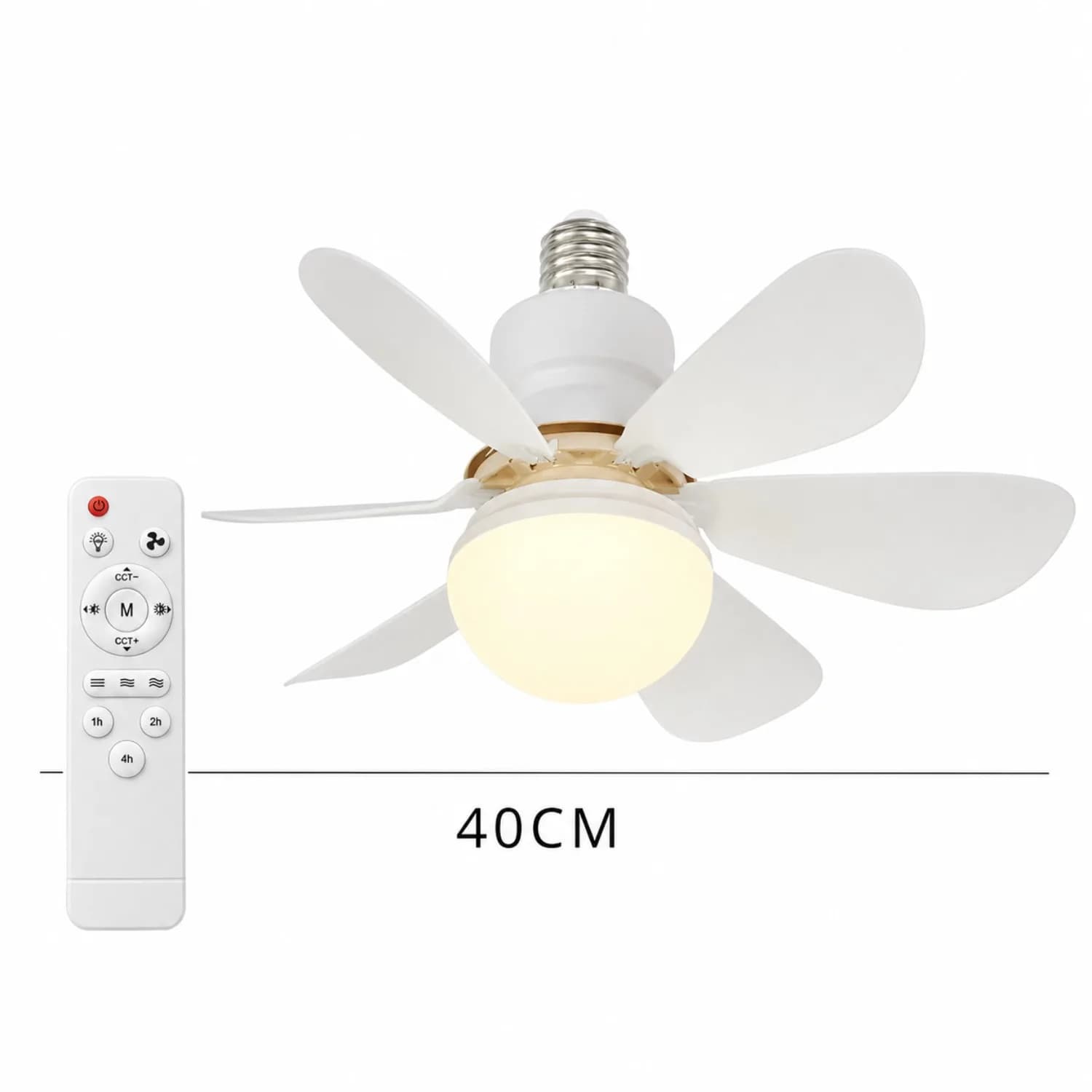 Ceiling Fan with LED Light Remote Control 30W 40W E27 Fans Lamp Base Silent — image 7