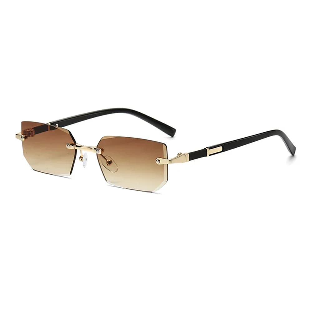 Rimless Cut Edge Rectangle Sunglasses Unisex Frameless New Eyewear Designer Y2k — image 13