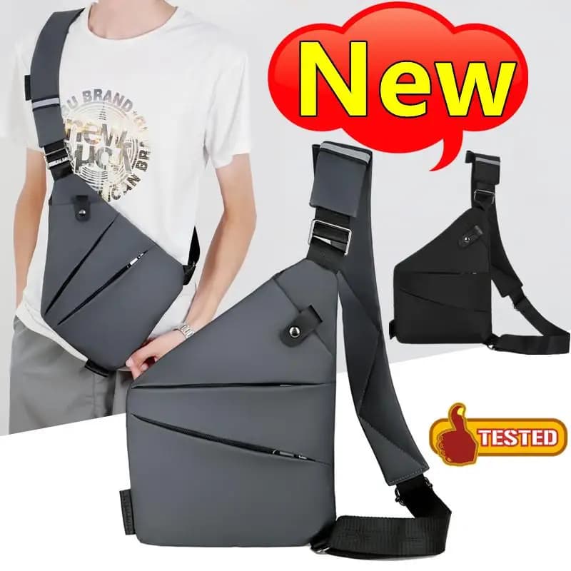 Men's Cross Body Chest Bag Waterproof Anti Theft Messenger Fanny Pack