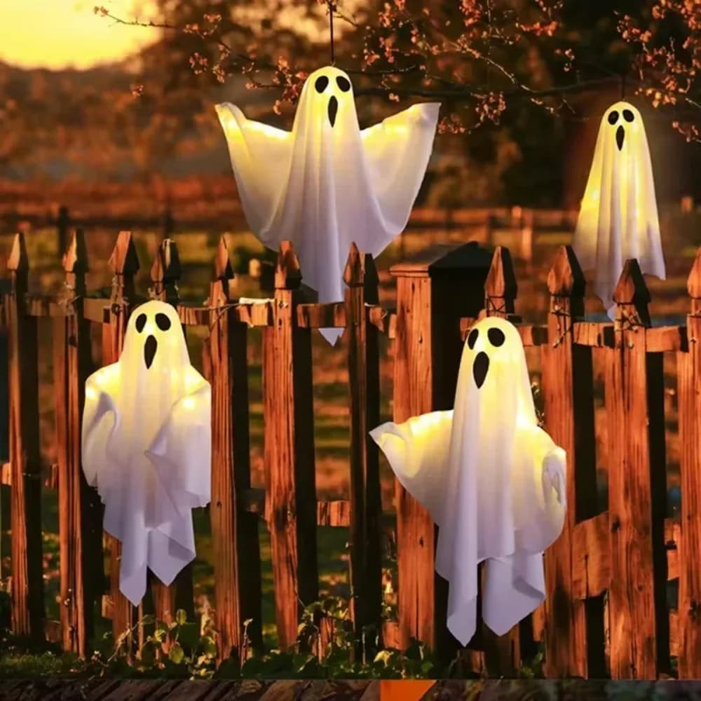 LED Glow Ghost Halloween Decoration Hanging Indoor Outdoor Party Decor — image 5