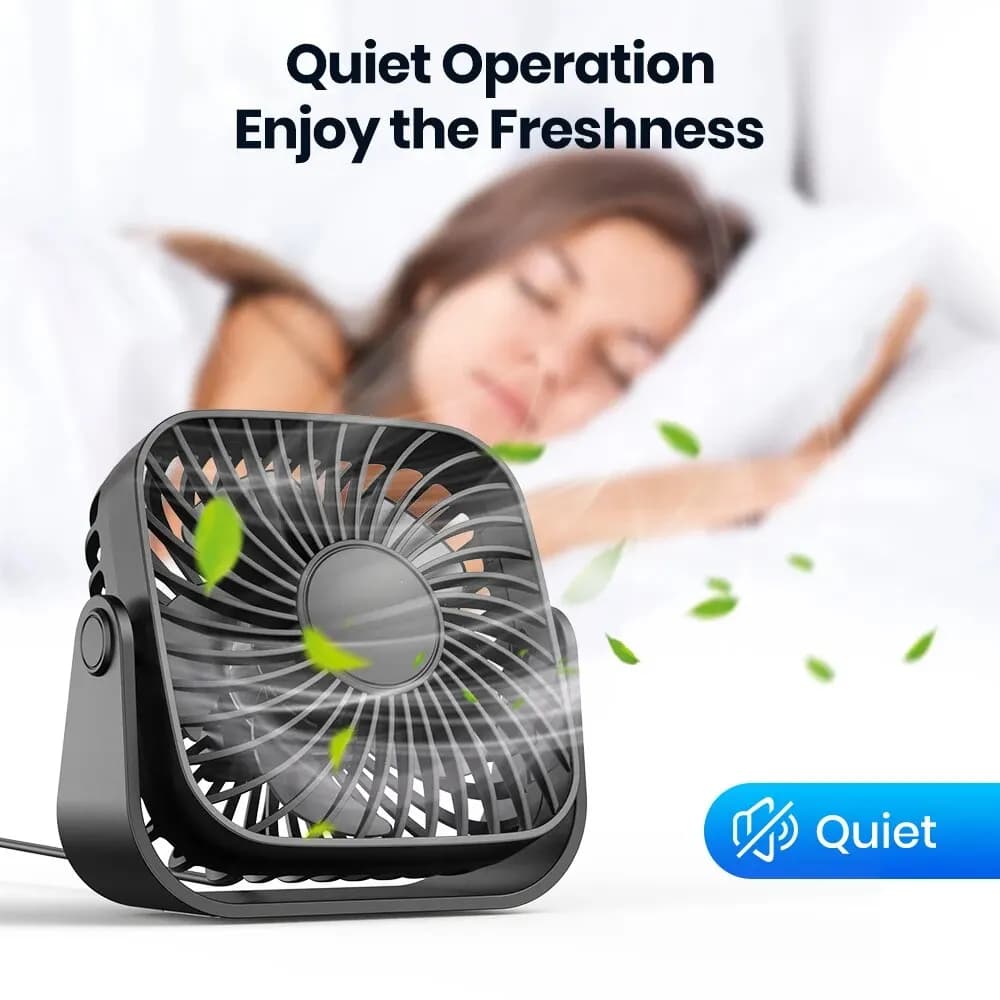 USB Mini Portable Fan 4 Inch 3 Speed Quiet Desk Table Personal UK — image 5