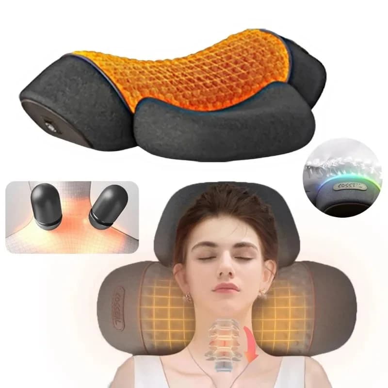 Electric Neck Massager Cervical Pillow Hot Compress Heating Vibration New Back U — image 2