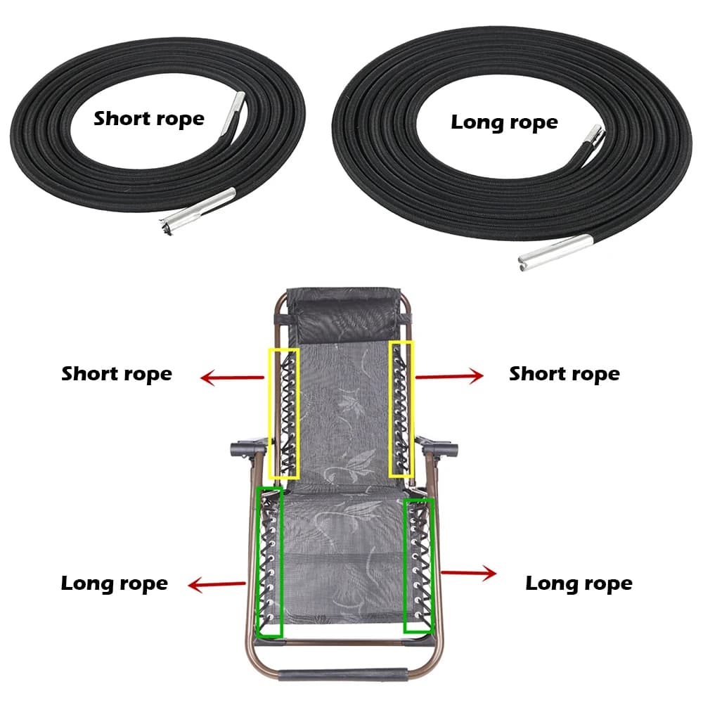 4 Pcs Elastic Bungee Cord Replacement for Zero Gravity Folding Chair — image 4