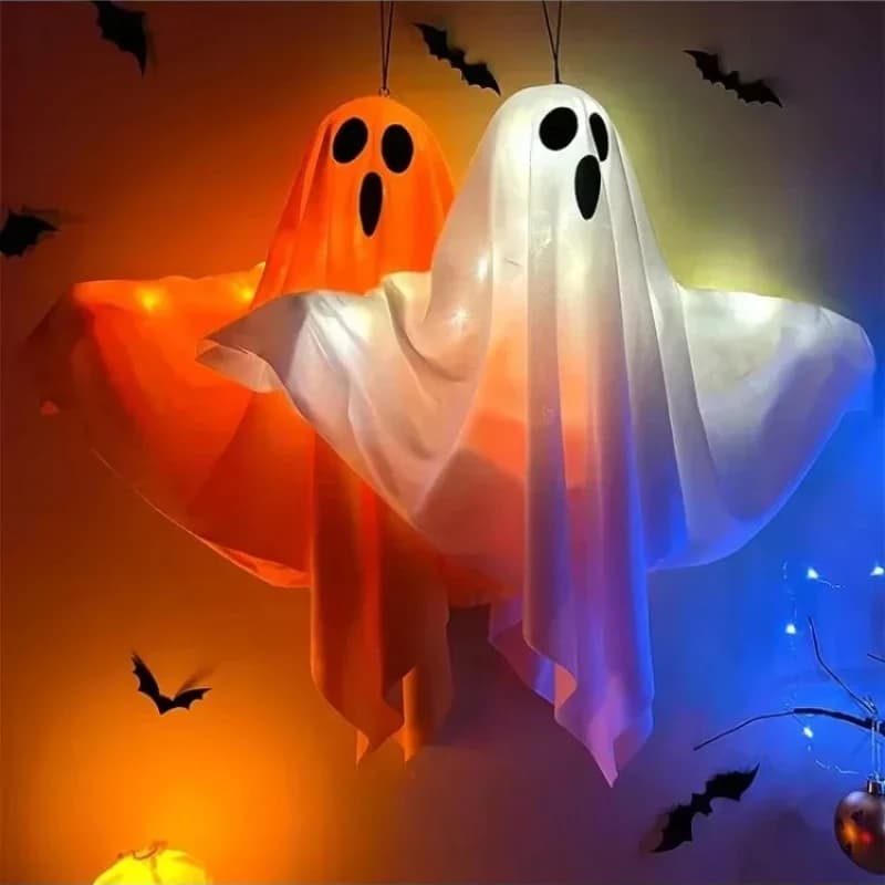 LED Glow Ghost Halloween Decoration Hanging Indoor Outdoor Party Decor — image 2