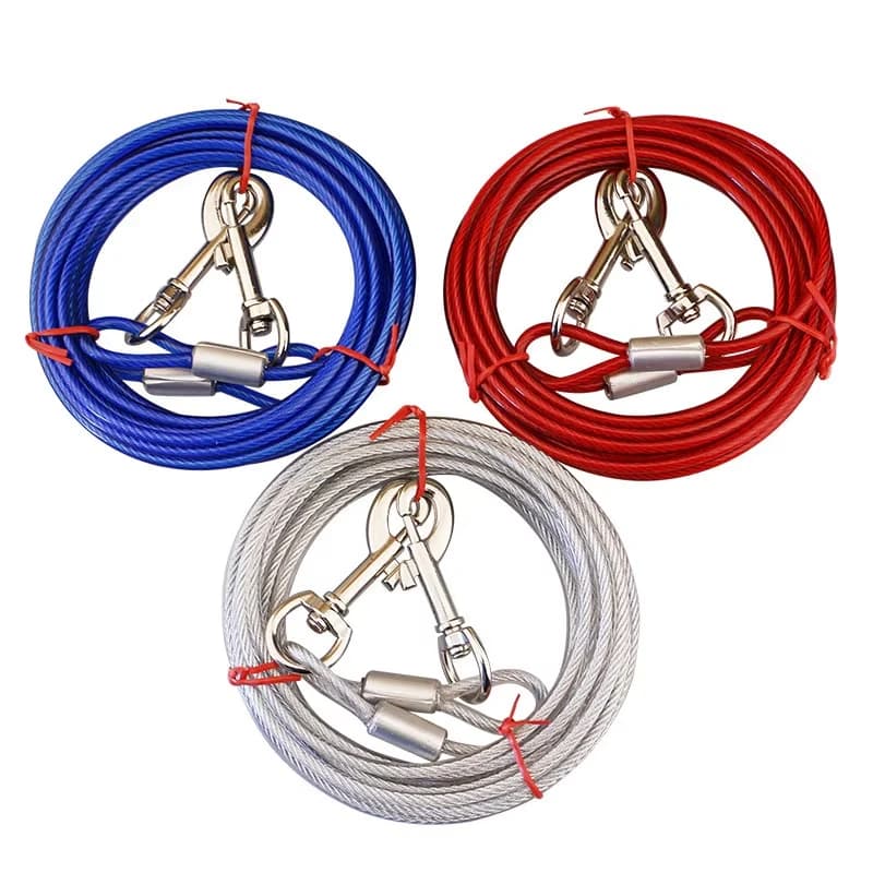 Double Dog Leash for Two Dogs Anti-Bite 3M Steel Wire Tie Out Cable Outdoor — image 2
