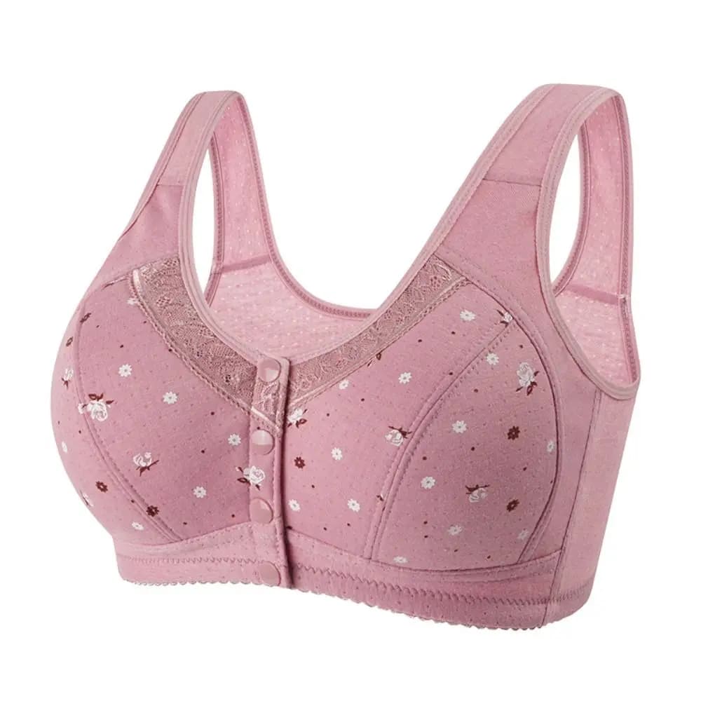 Wireless Bra for Older Women Full Cup Floral Printed Breathable Tank Top Bras UK — image 7