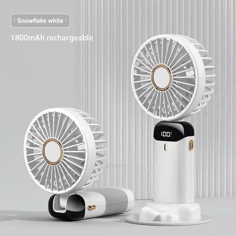 Portable Handheld Mini Fan 5 Speed USB Rechargeable Neck Hanging Foldable — image 9