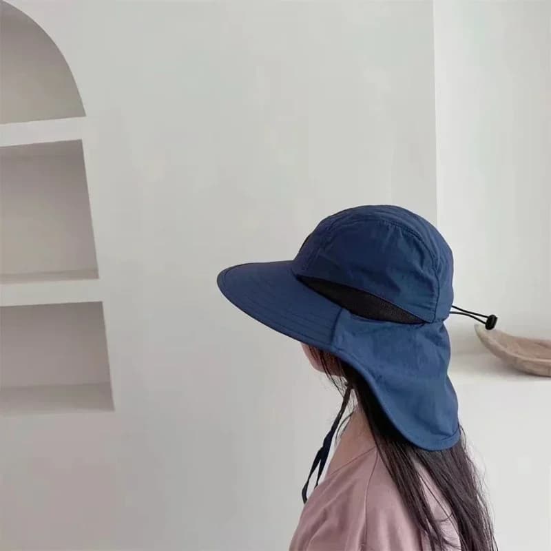 Unisex Wide Brim Bucket Hat Neck Protection Summer Fishing Hiking Cap — image 5