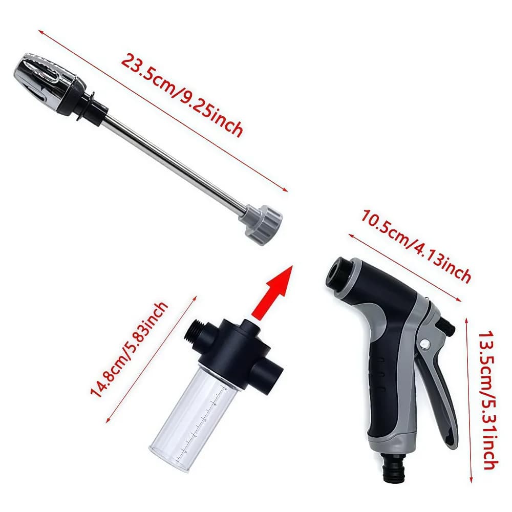 High-Pressure Car Washing Water Gun Garden Hose Nozzle Foam Cleaner New External — image 3