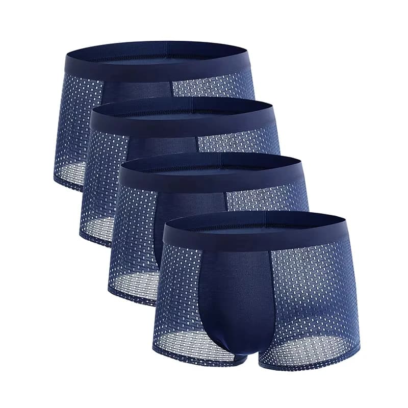 Men's Boxer Shorts 4 Pack Silk Mesh Breathable Summer Underwear — image 5