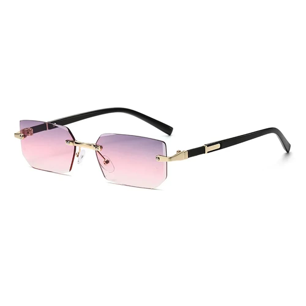 Rimless Cut Edge Rectangle Sunglasses Unisex Frameless New Eyewear Designer Y2k — image 12