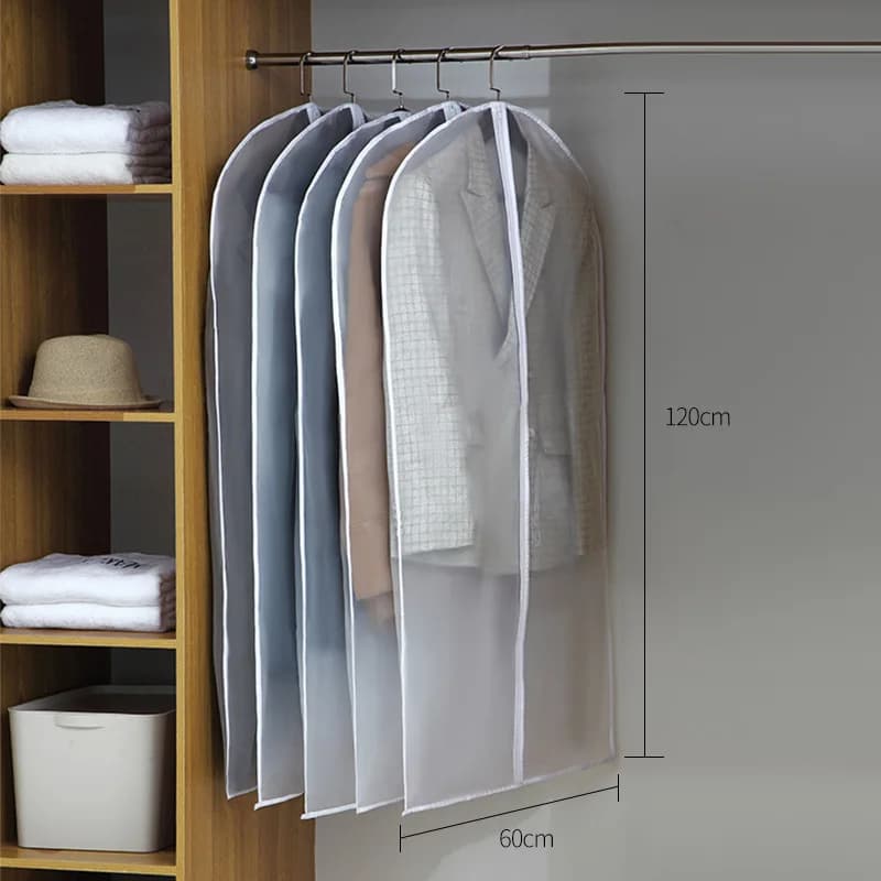 Clothes Hanging Dust Cover Wedding Dress Suit Coat Storage Bag with Zipper — image 9